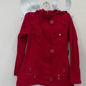Hazel Vibrant Red Kids Raincoat